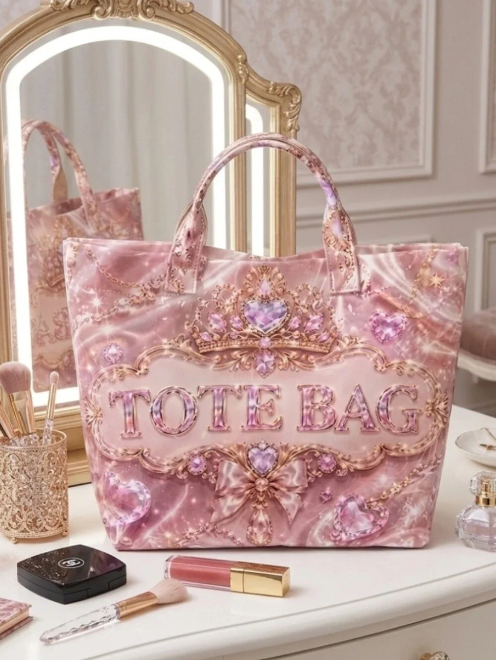 Women Girl Glossy Tote Bag Handbag PVC Large